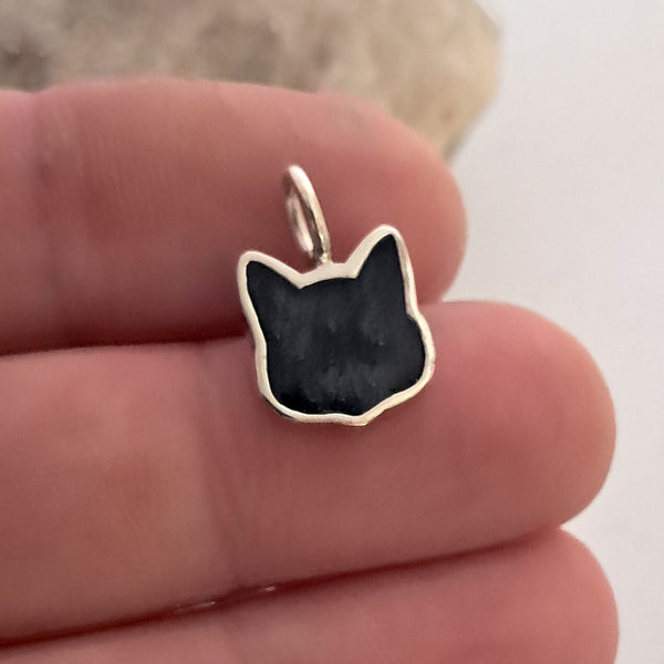 925 sterling silver cat pendant