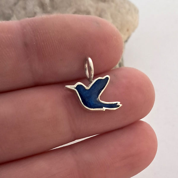 925 sterling silvery bird pendant