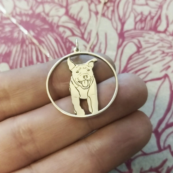 Custom Pet in Circle Necklace