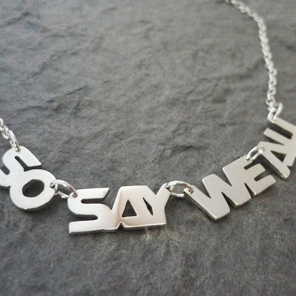 So Say We All BSG-Inspired Handmade Sterling Silver Necklace