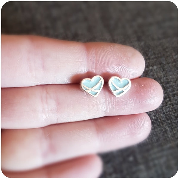 Heart Crossover Resin Stud Earrings