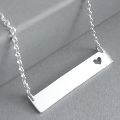 Bar with Heart Necklace