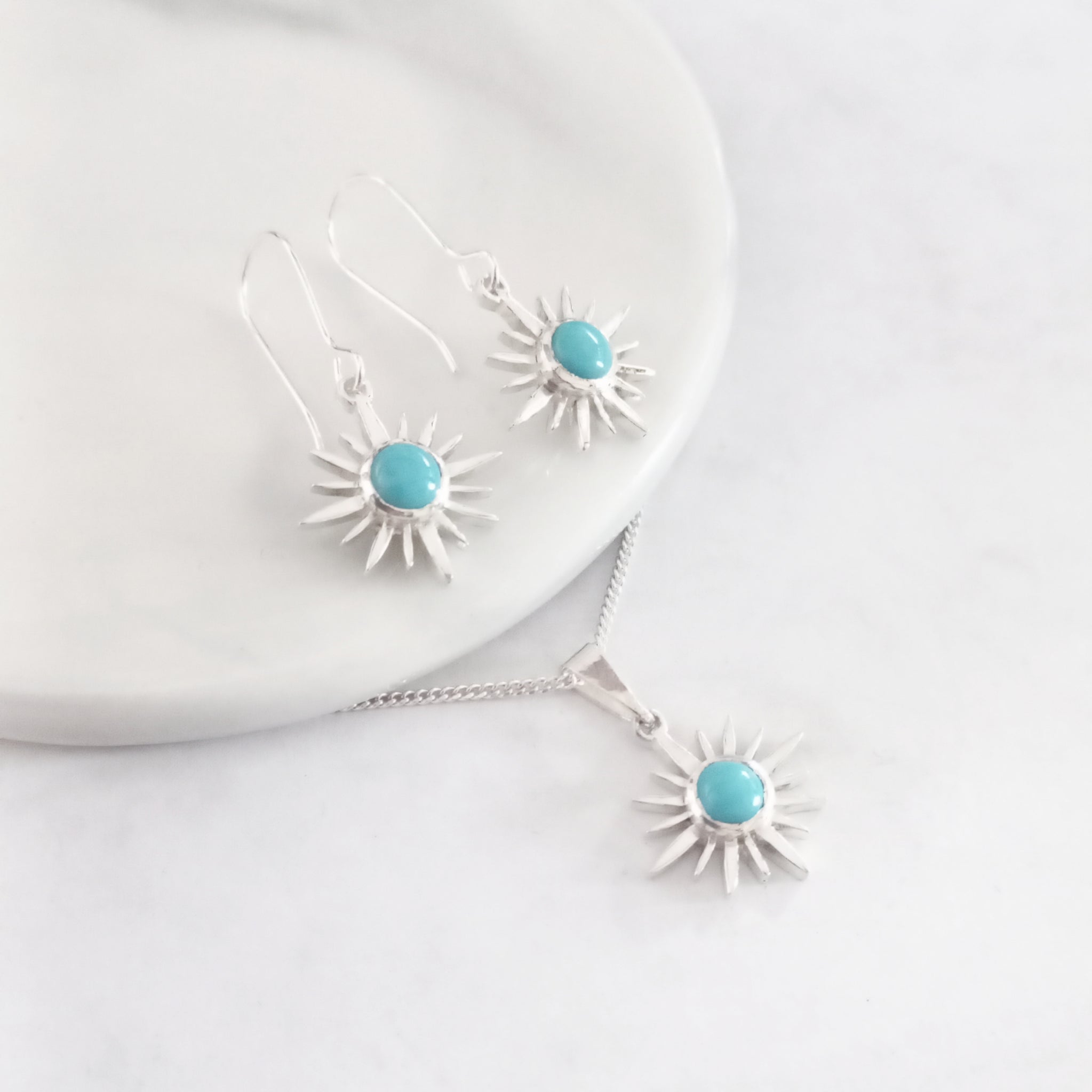 sterling silver earring and necklace set