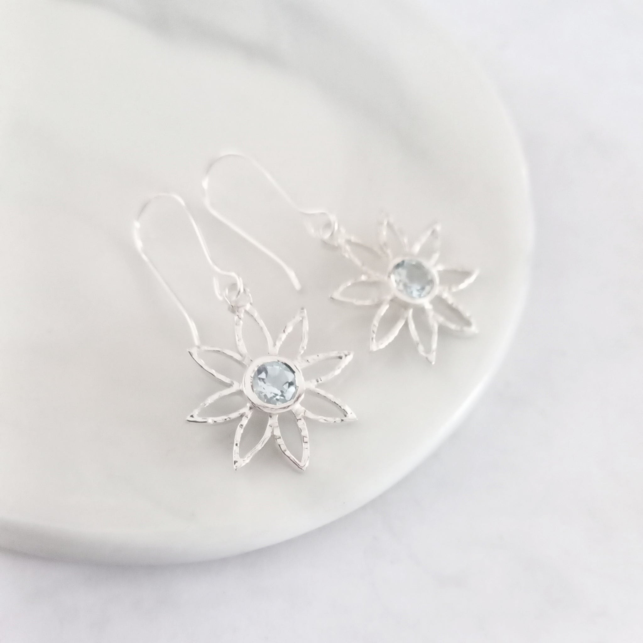 Sterling silver flower earrings
