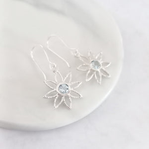 Sterling silver flower earrings