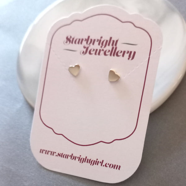 Sterling Silver Tiny Heart Stud Earrings