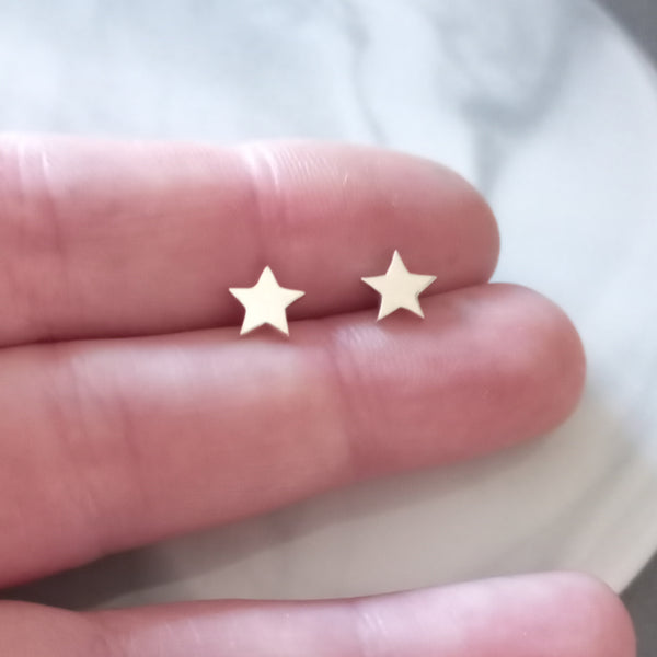 Sterling Silver Tiny Star Stud Earrings