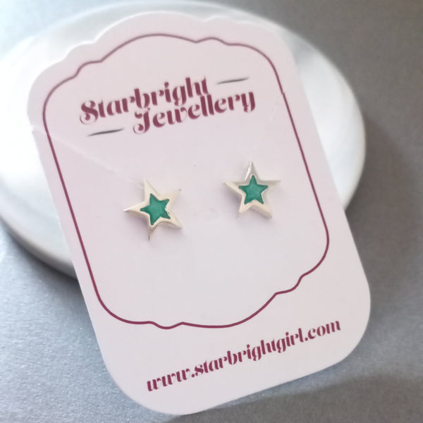 925 sterling silver star earrings