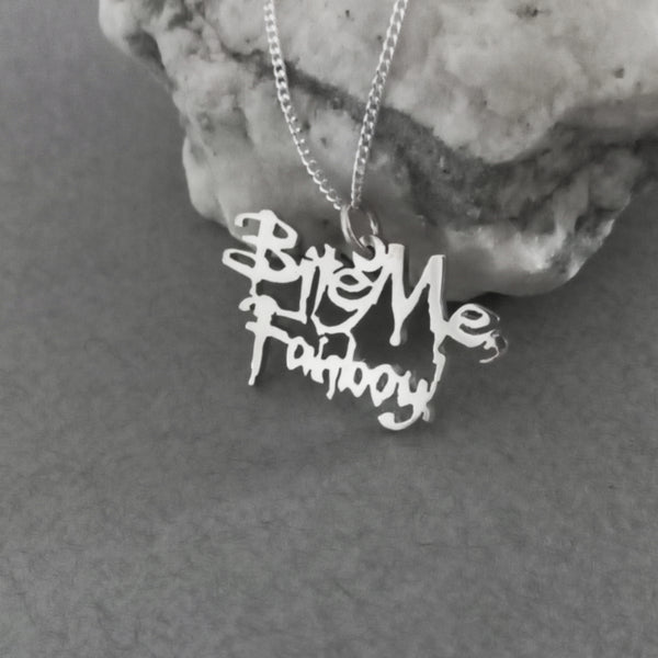 Bite Me, Fanboy Sterling Silver Handmade Pendant