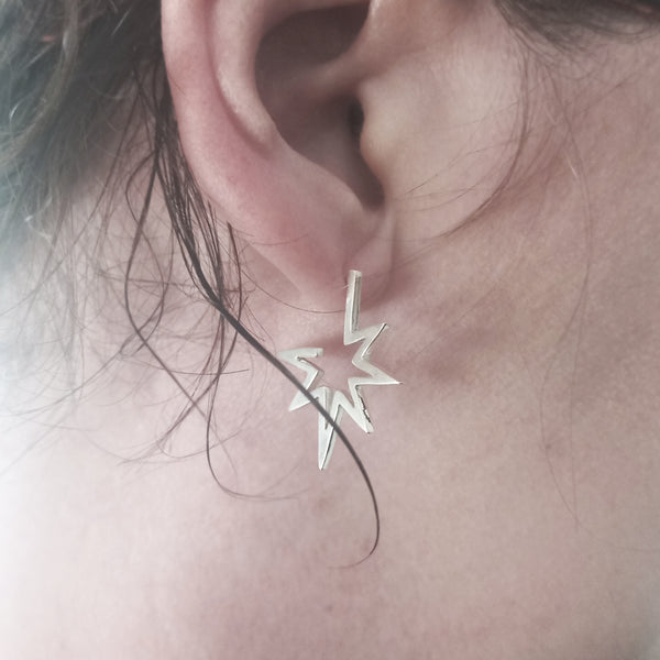 Starburst Hoop Stud Earrings