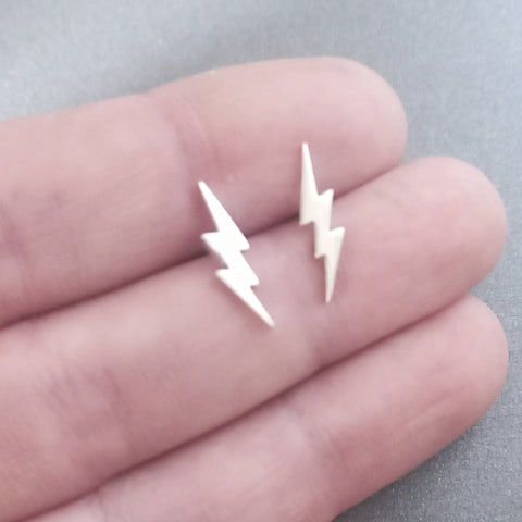 925 sterling silver lightening bolt earrings