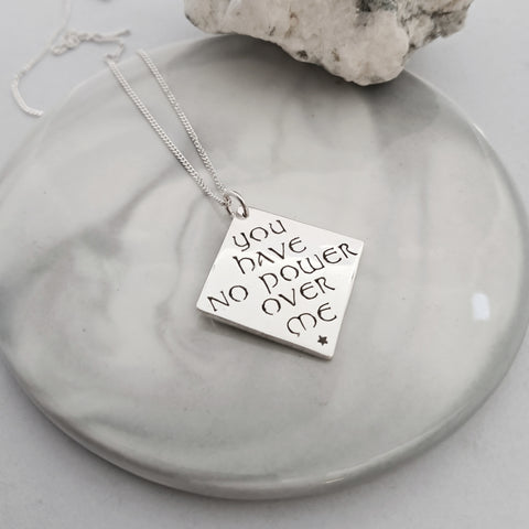 925 sterling silver you have no power over me necklace pendant
