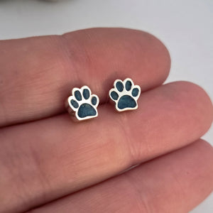 925 sterling silver paw print earrings