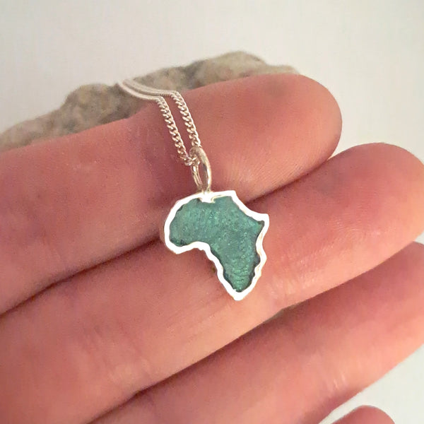 sterling silver resin Africa pendant