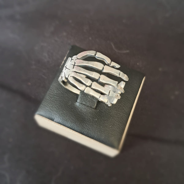 Sterling Silver Handmade Skeletal Hand Ring