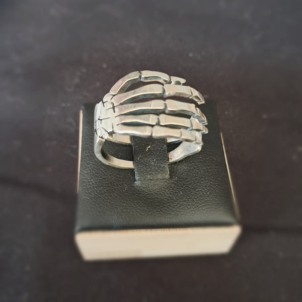Sterling Silver Handmade Skeletal Hand Ring