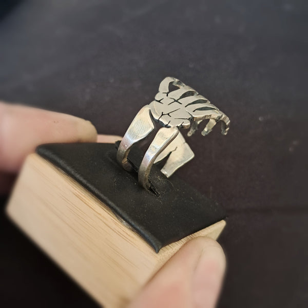 Sterling Silver Handmade Skeletal Hand Ring