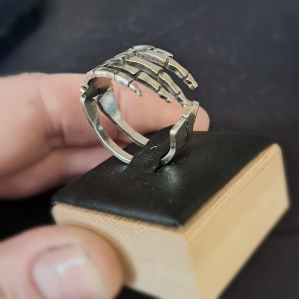 Sterling Silver Handmade Skeletal Hand Ring