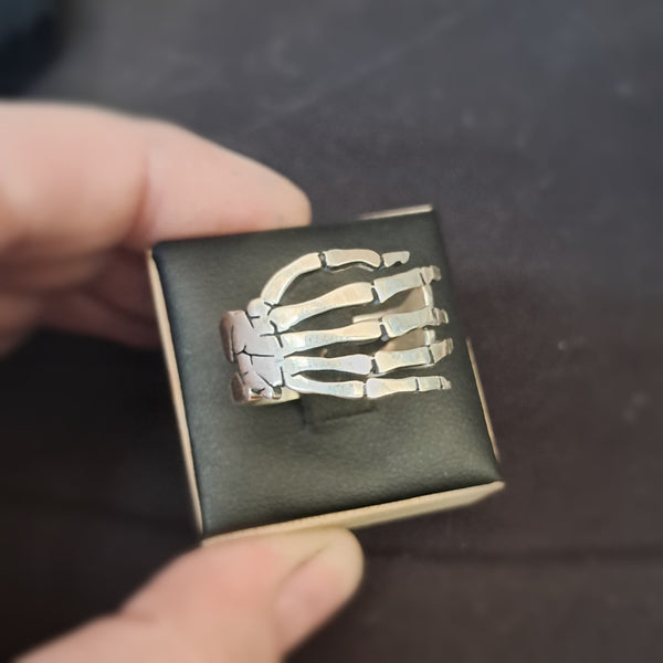Sterling Silver Handmade Skeletal Hand Ring