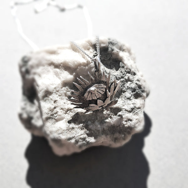 Layered Protea Pendant on Chain