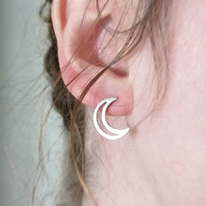 Crescent Moon Stud Earrings