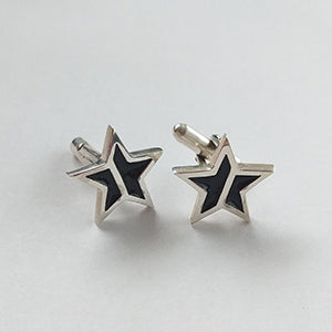 Men's Sterling Silver and Resin Star Cufflinks