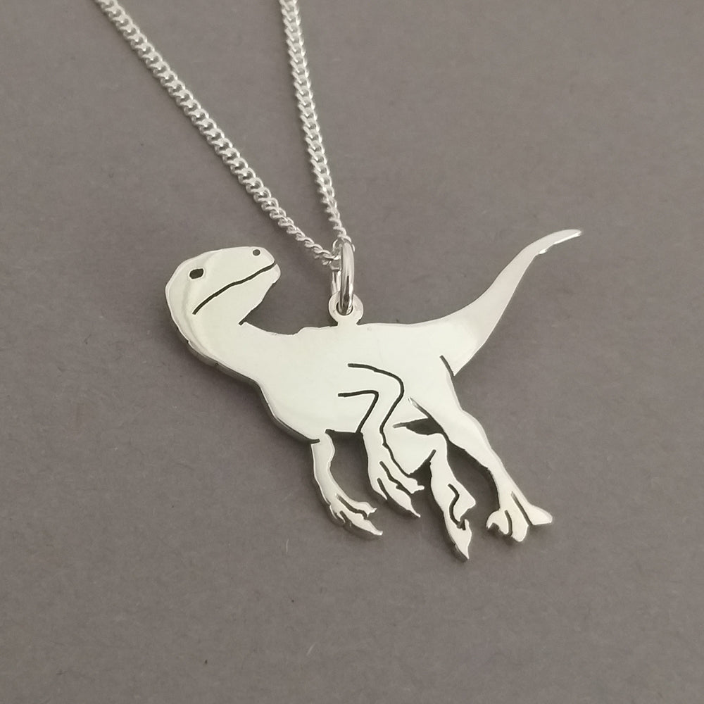 Velociraptor Sterling Silver Handmade Pendant