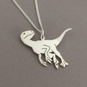 Velociraptor Sterling Silver Handmade Pendant
