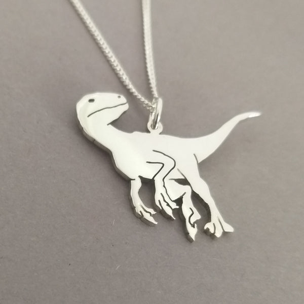 Velociraptor Sterling Silver Handmade Pendant