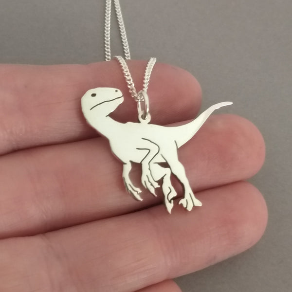 Velociraptor Sterling Silver Handmade Pendant