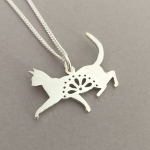 Lacy Kitty Sterling Silver Handmade Pendant