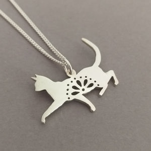 Lacy Kitty Sterling Silver Handmade Pendant