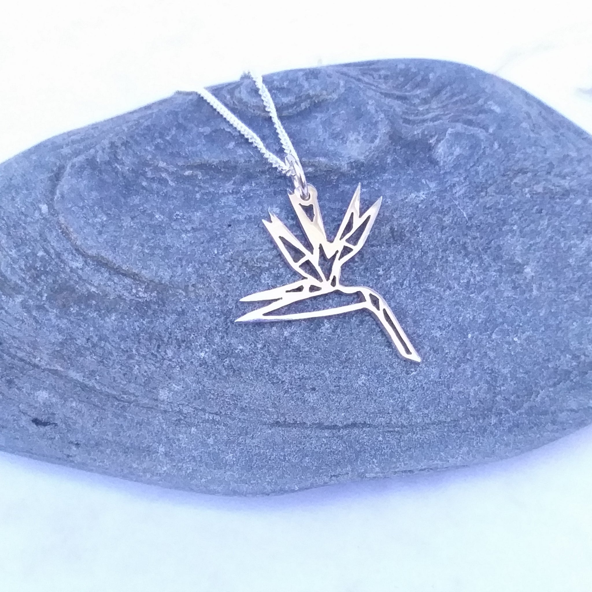 Origami Strelitzia Pendant on chain
