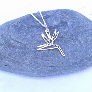 Origami Strelitzia Pendant on chain