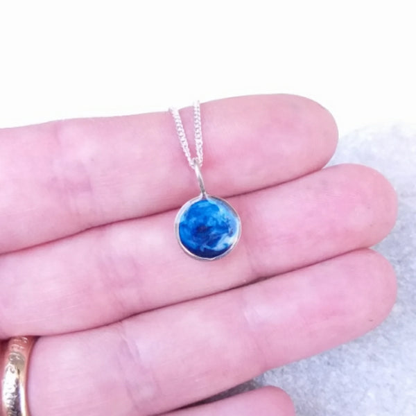 Round Marbled Resin Pendant