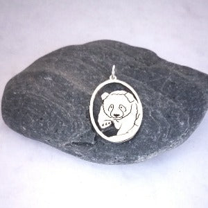 Oval Panda Pendant on Chain