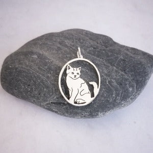 Oval Kitty Pendant on Chain