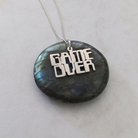 Game Over Sterling Silver Handmade Pendant