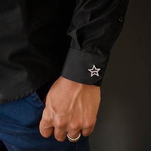 Men's Sterling Silver and Resin Star Cufflinks