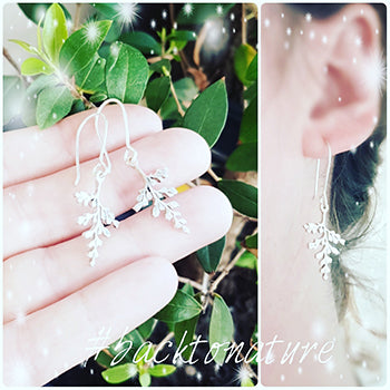 Sterling Silver Fern Drop Earrings