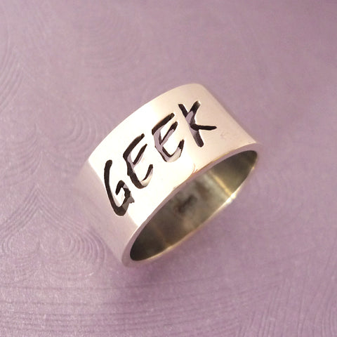 Geek Sterling Silver Ring