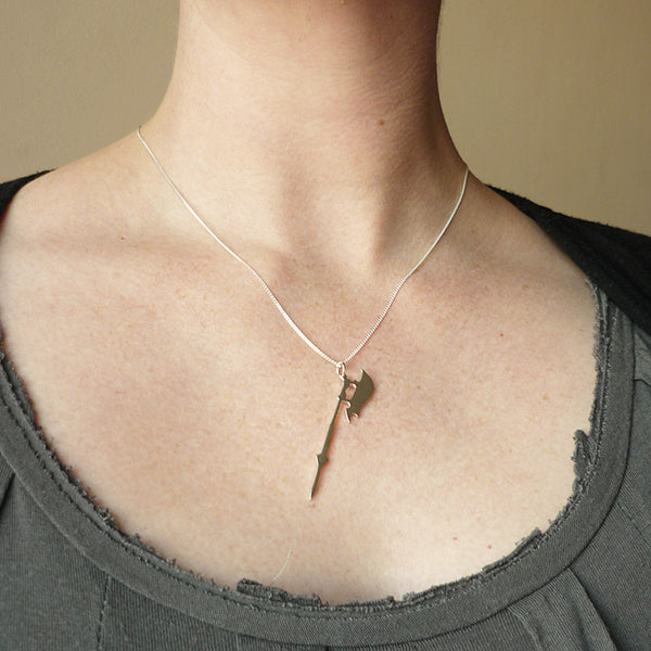 Sterling Silver Handmade Slayer's Scythe Pendant