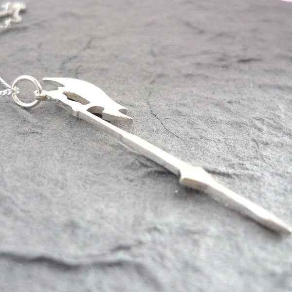 Sterling Silver Handmade Slayer's Scythe Pendant