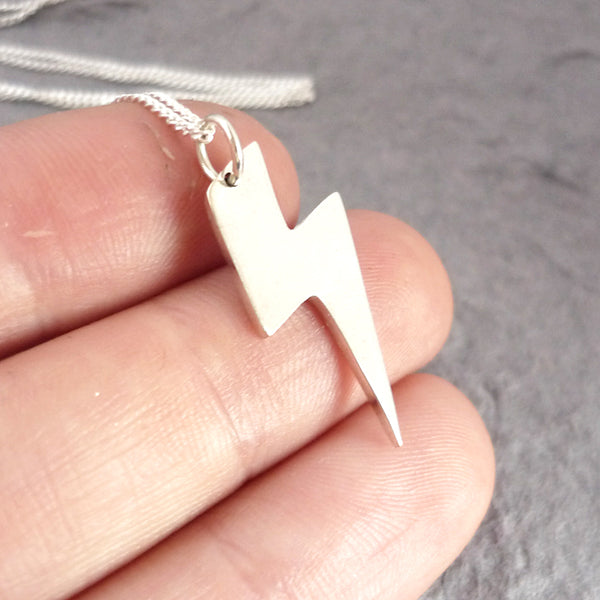 Sterling Silver Lightning Bolt Handmade Pendant