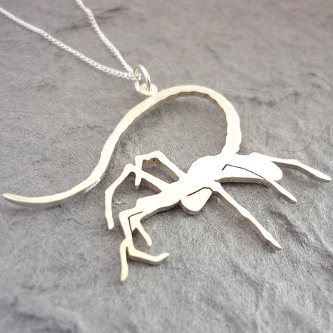 Face Hugger Handmade Silver Pendant