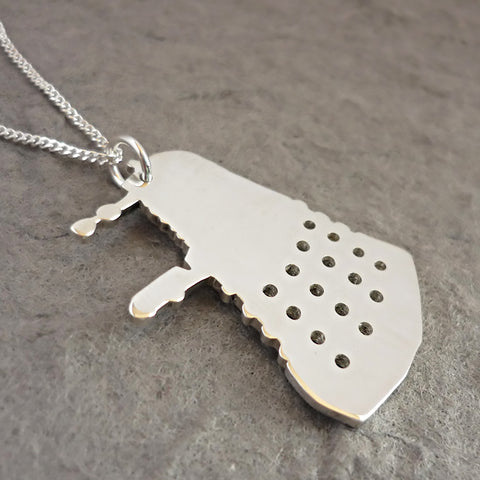 Sterling silver handmade Dalek Pendant