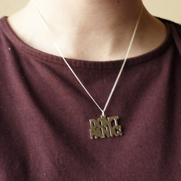 Don't Panic Sterling Silver Handmade Pendant