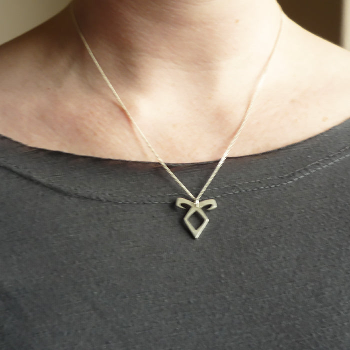 Angelic Rune Sterling Silver handmade Pendant – Starbright Jewellery