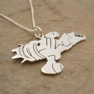 Firefly class Spaceship pendant - sterling silver on chain