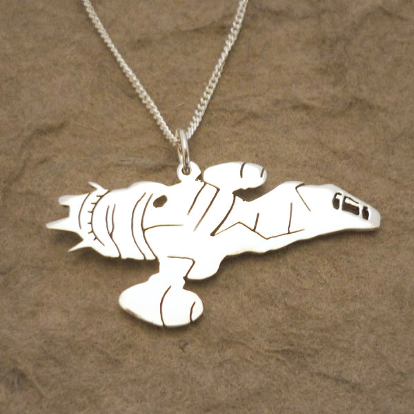 Firefly class Spaceship pendant - sterling silver on chain